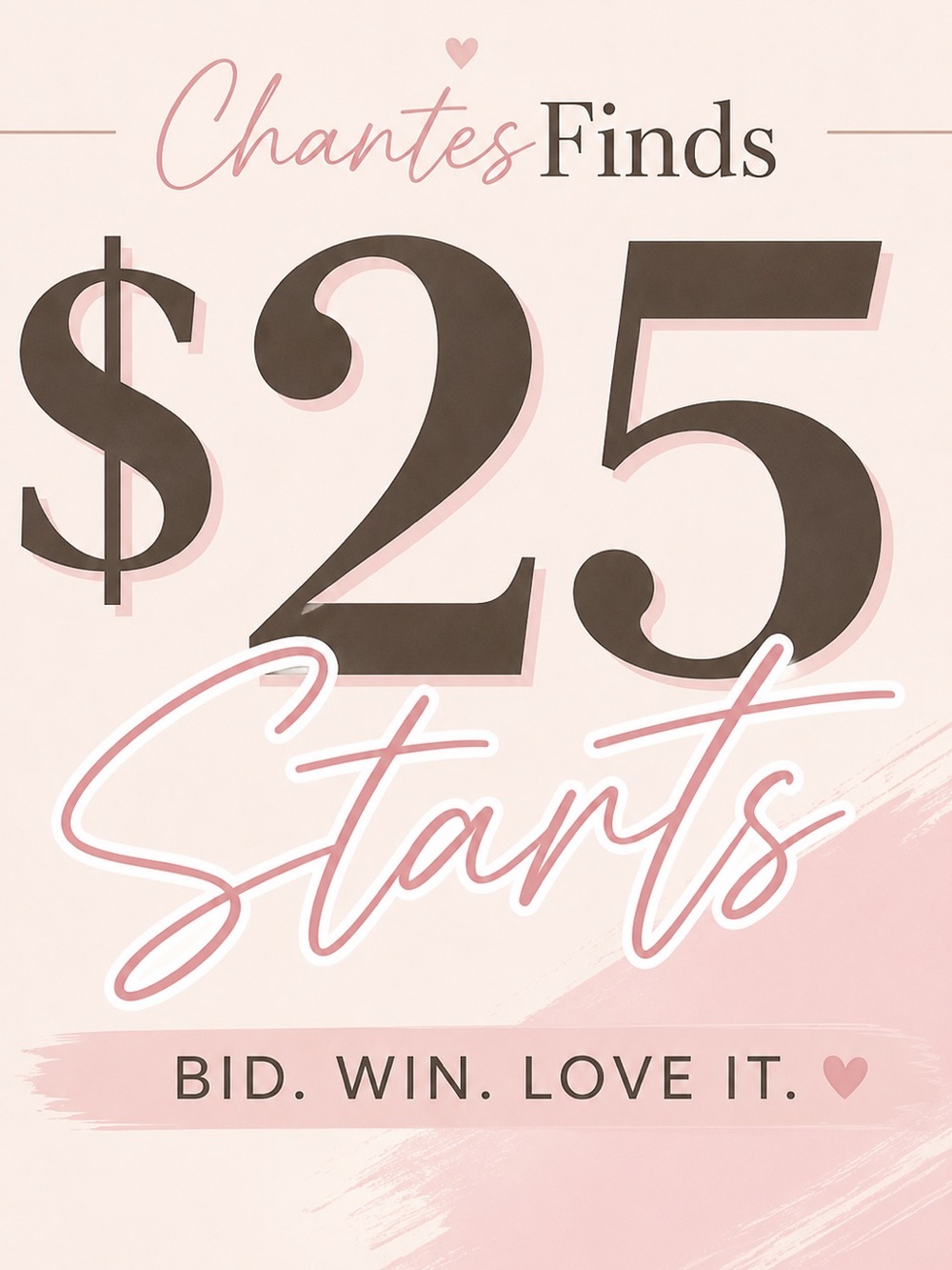 $25 Starts Pink Promotional Sign